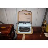 An Optima typewriter in fitted case