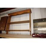 A stripped pine plate rack