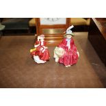 Two Royal Doulton figures, "Linda" and "Top of the