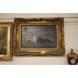 A 19th Century gilt framed oil on canvas depicting