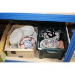 Two boxes of various decorative china to include c