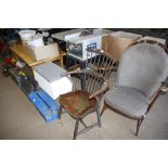 An elm seated Windsor chair AF