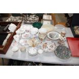 A quantity of various china to include Wedgwood "M