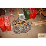 A quantity of various gas lines and a heater