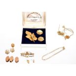 Various 9ct gold bracelets; a pair of ear-rings; cuff-links etc.
