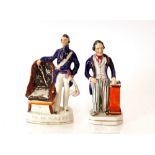 A Victorian Staffordshire figure, "Prince of Wales"; and another of "Spurgeon" (2)