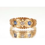 A 18ct gold sapphire and diamond set ring