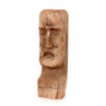 A carved elm primitive statue, 76cm high