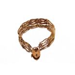 A 9ct gold gate link bracelet AF, with padlock clasp, total weight 10gms