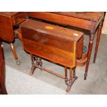 An Edwardian mahogany, satin wood cross banded and inlaid Sutherland table, 61cm