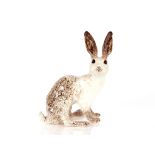 A Winstanley pottery model of a seated hare, 39cm high overall