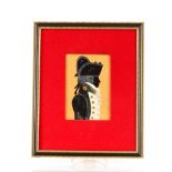 A set of four painted silhouetted and heightened miniature portraits, of early 1800's Naval