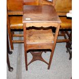 A 19th Century mahogany two tier night stand, fitted single drawer raised on chamfered supports