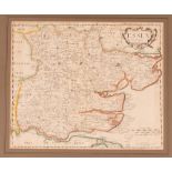 Robert Morden, coloured map of Essex, 35cm x 41.5cm