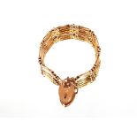 A 9ct gold gated bracelet, with padlock clasp, 18gms