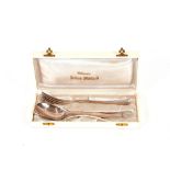 An Orfeurerie St. Medard cased fork and spoon set