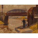 Richard Murray 1902-1984, study of the Grand Union Canal, signed and dated '38, label verso