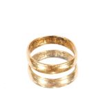 A 22ct gold wedding band, 3.5gms