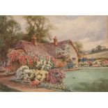Henry John Sylvester Stannard 1870-1951, study of a rural cottage, 24cm x 34cm