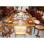 A large and imposing bespoke refectory table, by Edwin Turner of Gislingham in the Tudor style,