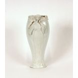 A Franz, white porcelain vase decorated figure of a maiden amongst foliage, 36cm high