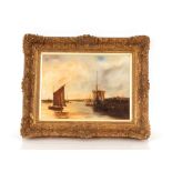 Christopher Mark Maskell 1846-1933, study of fishing vessels coming into harbour, signed oil on