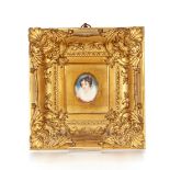 19th Century school, oval portrait miniature of a young lady with lace collar; and another similar