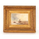 Late 19th Century school, pair of studies depicting fishing boats at sea, unsigned oils on board,