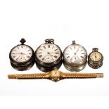 A Victorian silver cased pocket watch, bearing presentation inscription to "Sgt. W Skam, by