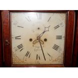 William Orpwood of Ipswich, oak long case clock, the hood surmounted by gilt orb finials, 8 day