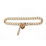 A small 9ct gold bracelet with padlock clasp, 4.5gms