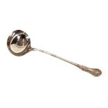 A Victorian Kings pattern silver soup ladle, Sheffield 1898