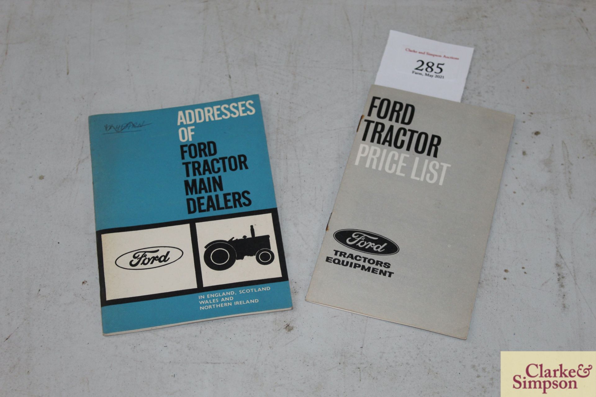 Ford Tractor Price List, 29th April 1966 and Addre