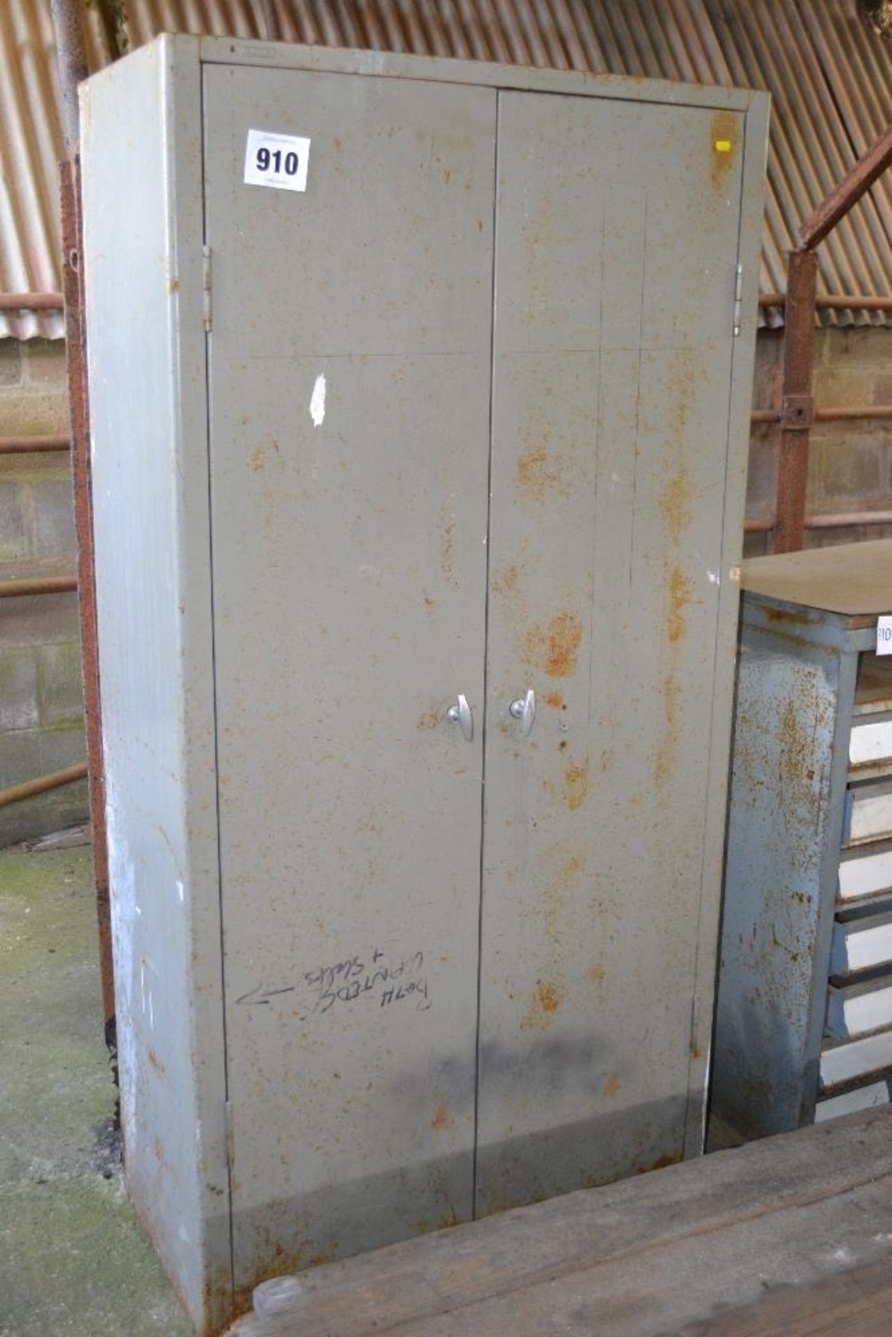 Metal cabinet.