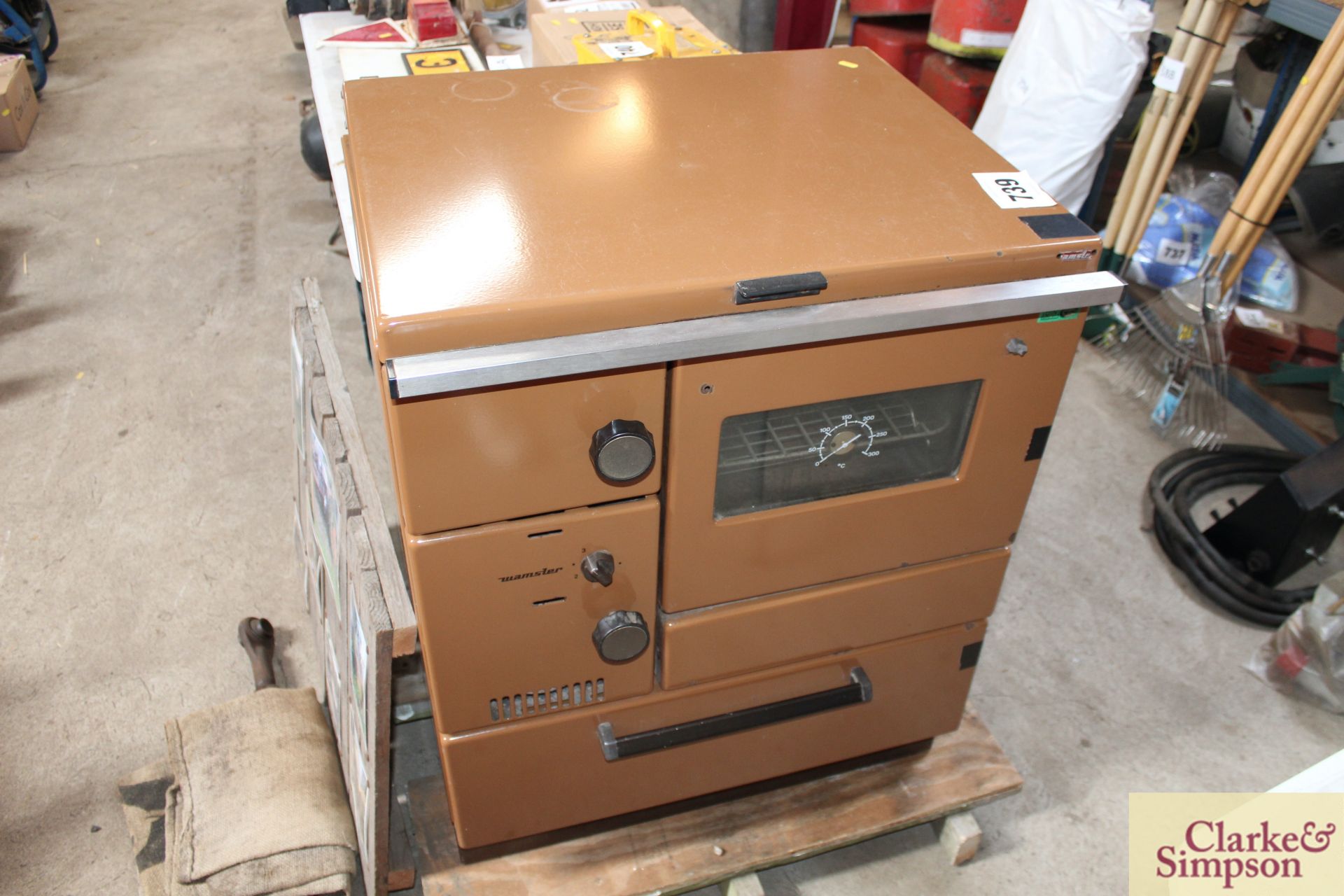 Wamsler 10KW multifuel cooker with central heating and hot water boiler. 700mm x 600mm.