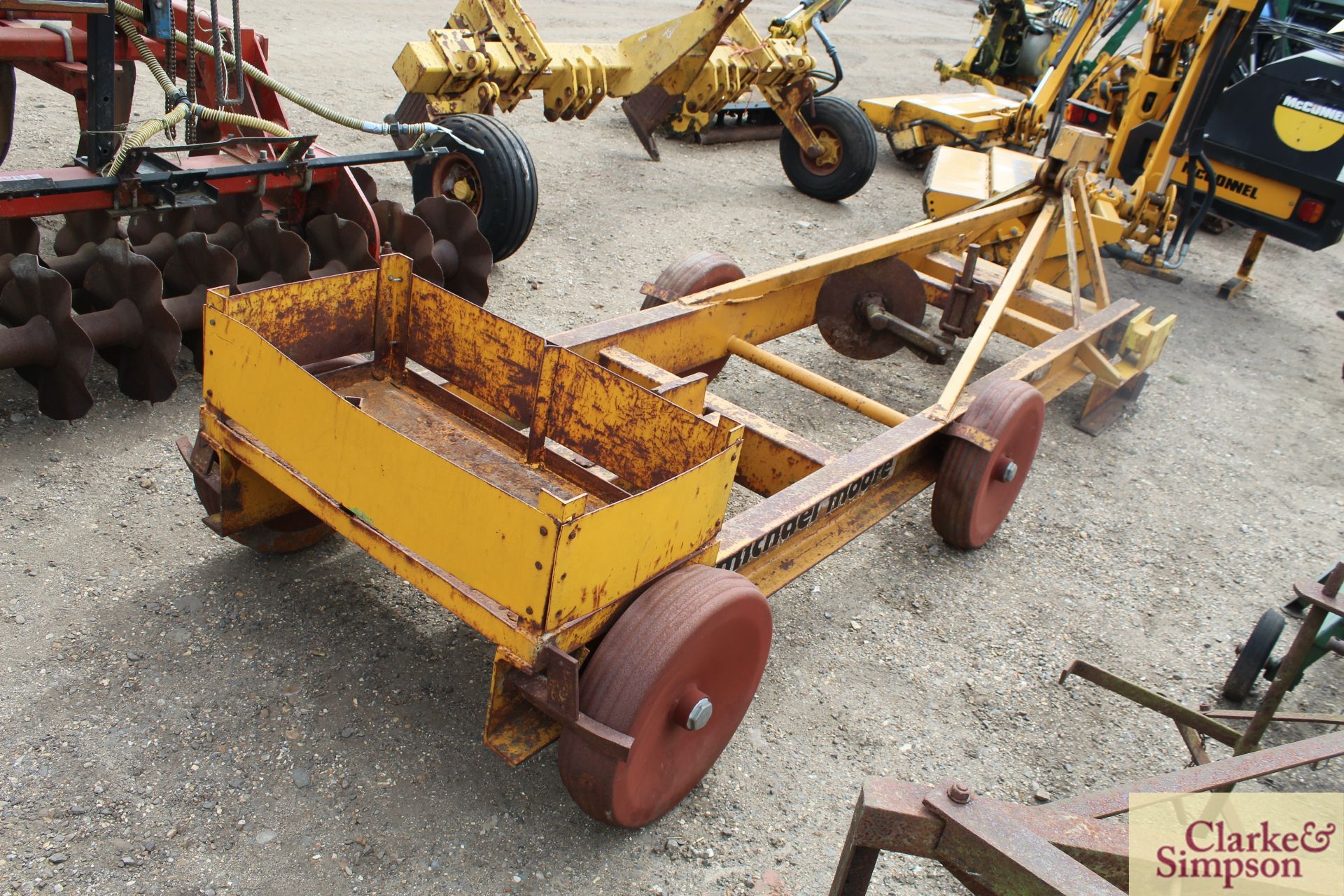 Michael Moore Moles linkage mounted single leg mole plough. Serial number 645. No leg. * - Image 3 of 13