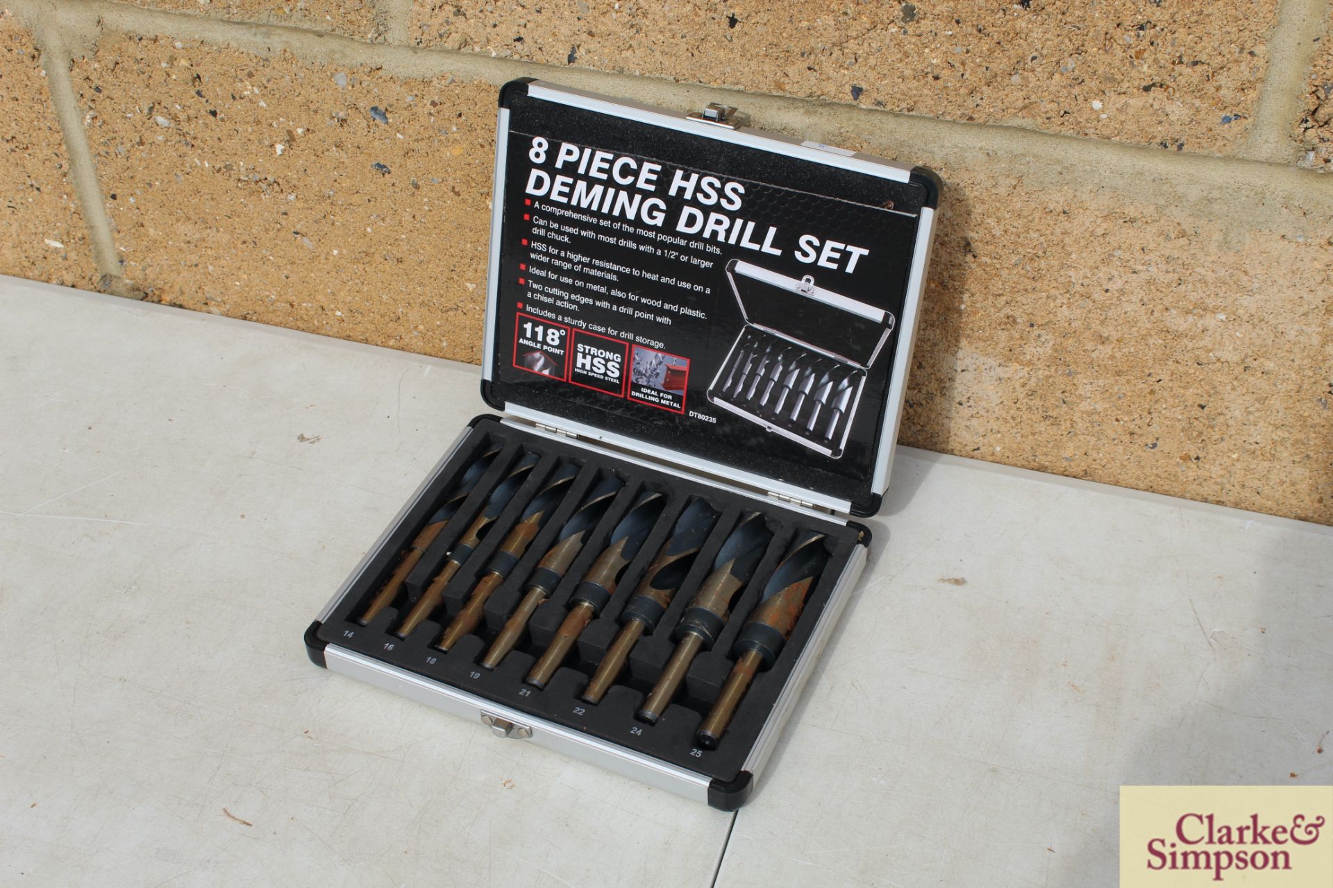 8 piece Deming drill set. *