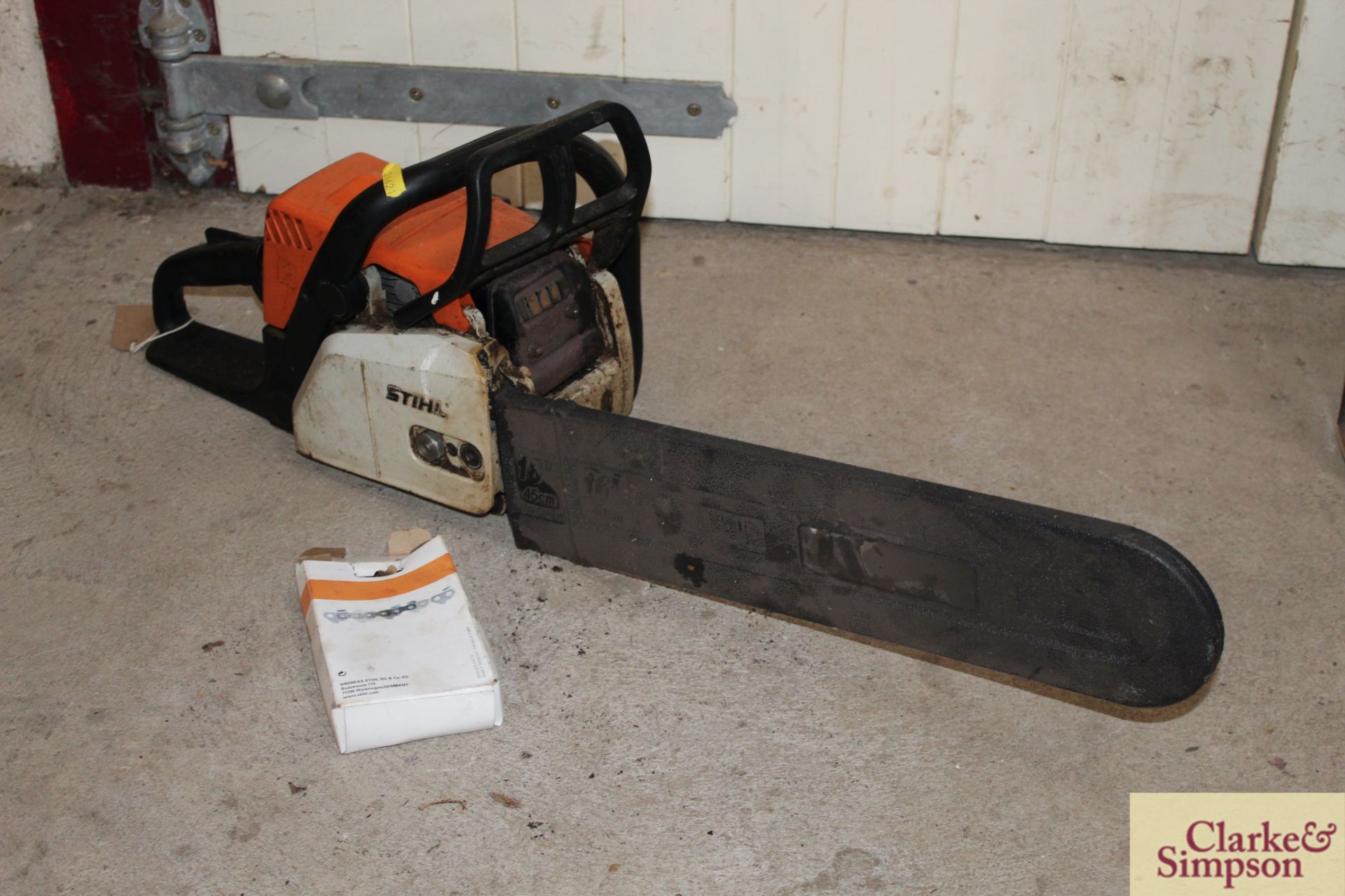 Stihl MS180 chainsaw.