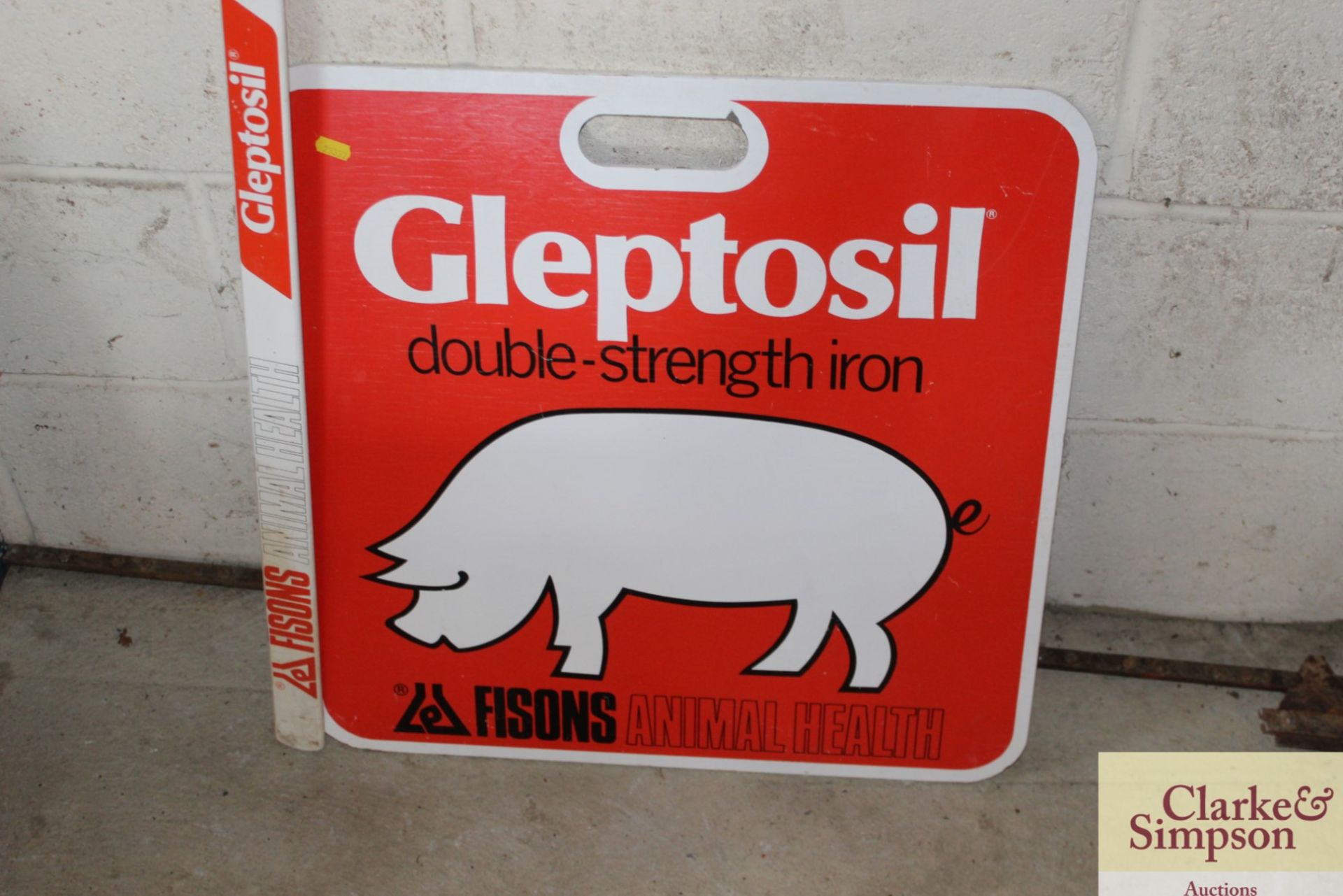 Fisons Animal Health pig showing stick and board. - Image 2 of 2