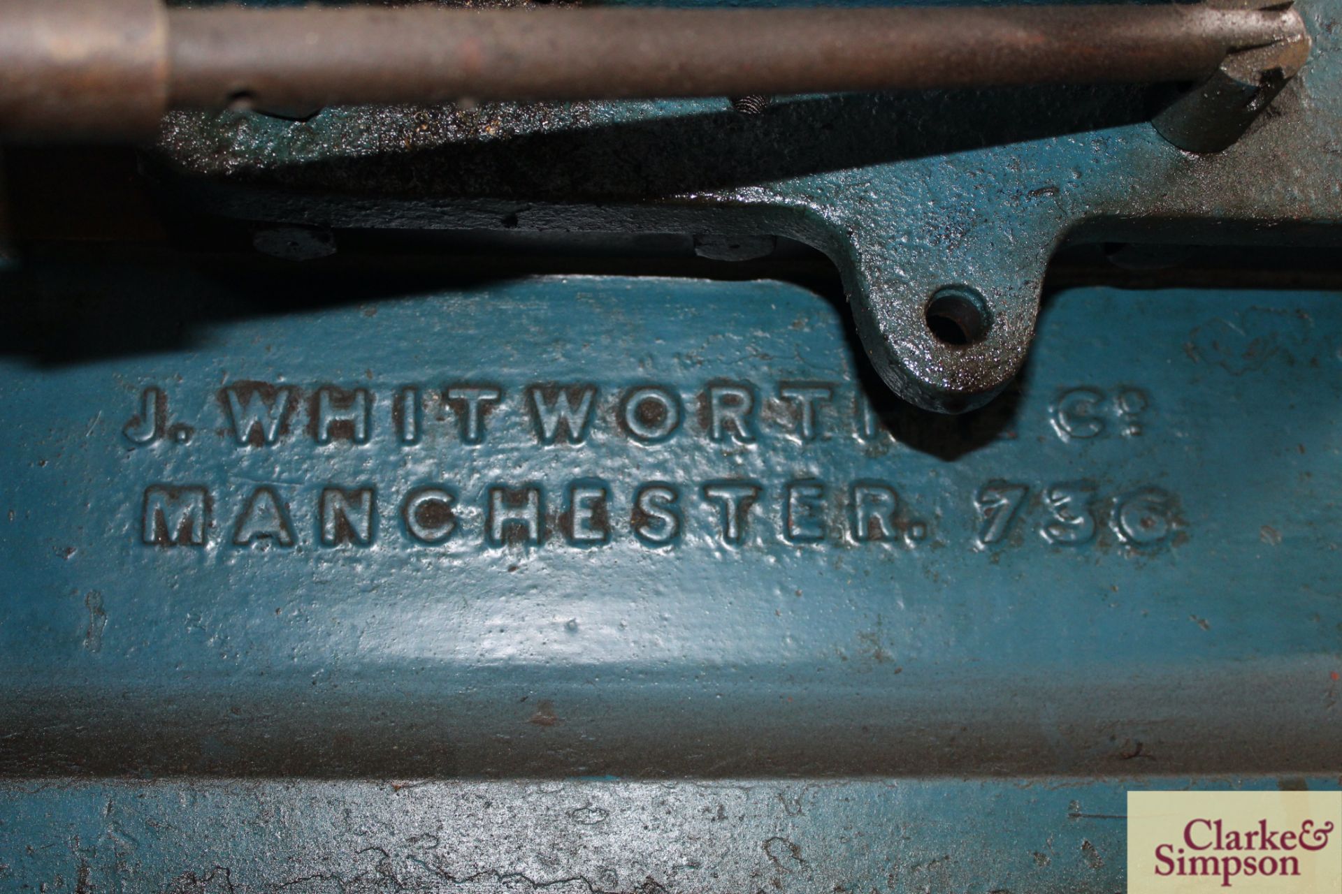 Whitworth metalwork lathe. With fixed steady and face plate. - Image 14 of 18