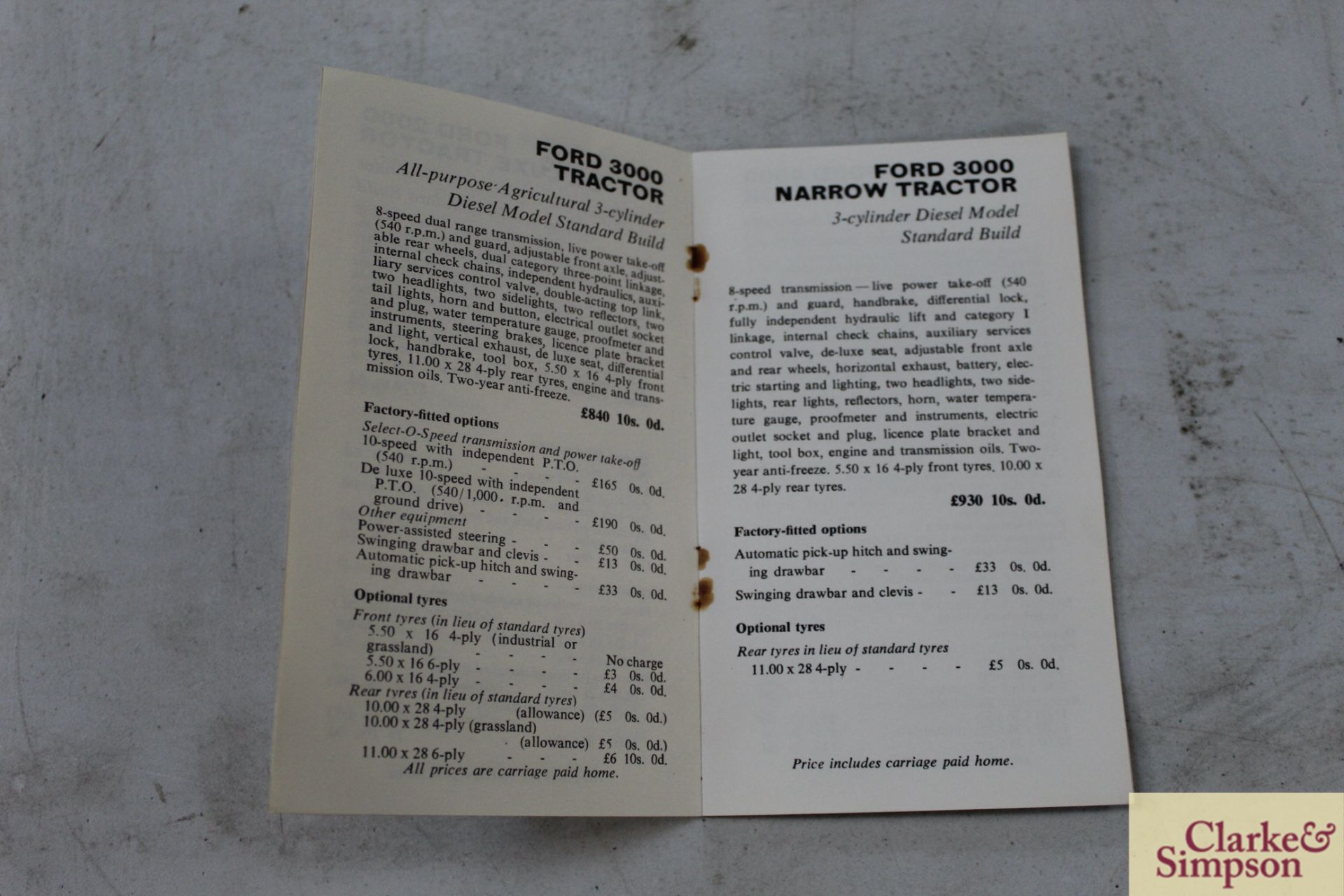 Ford Tractor Price List, 29th April 1966 and Addre - Image 9 of 12