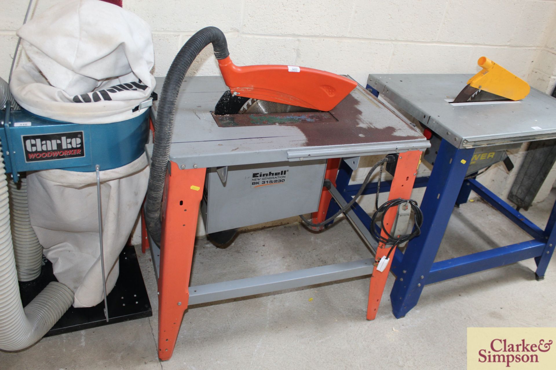 Einhall BK 315 240V site table saw. 2007. Serial number UK2180. Owned from new. *