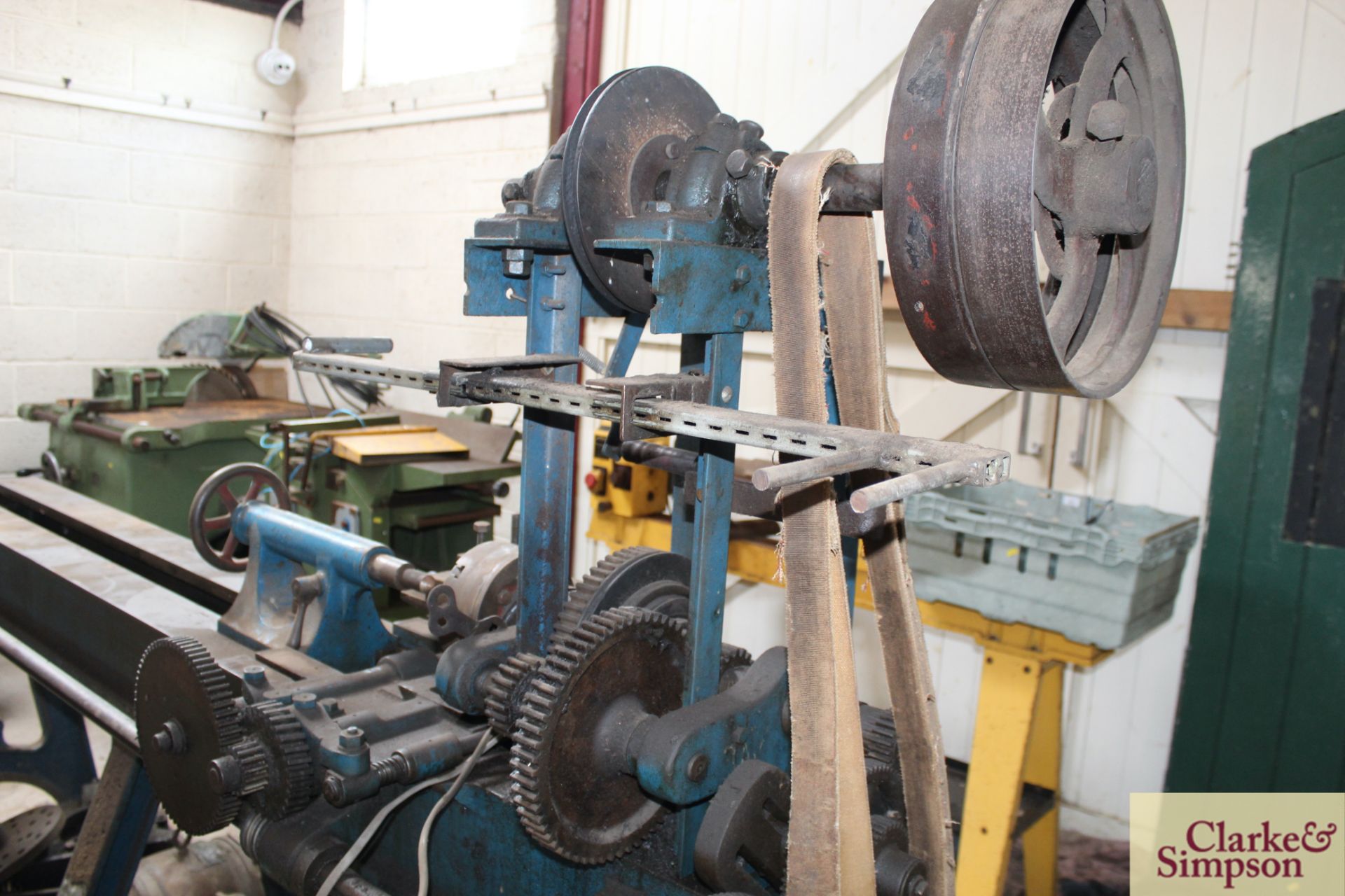 Whitworth metalwork lathe. With fixed steady and face plate. - Image 12 of 18