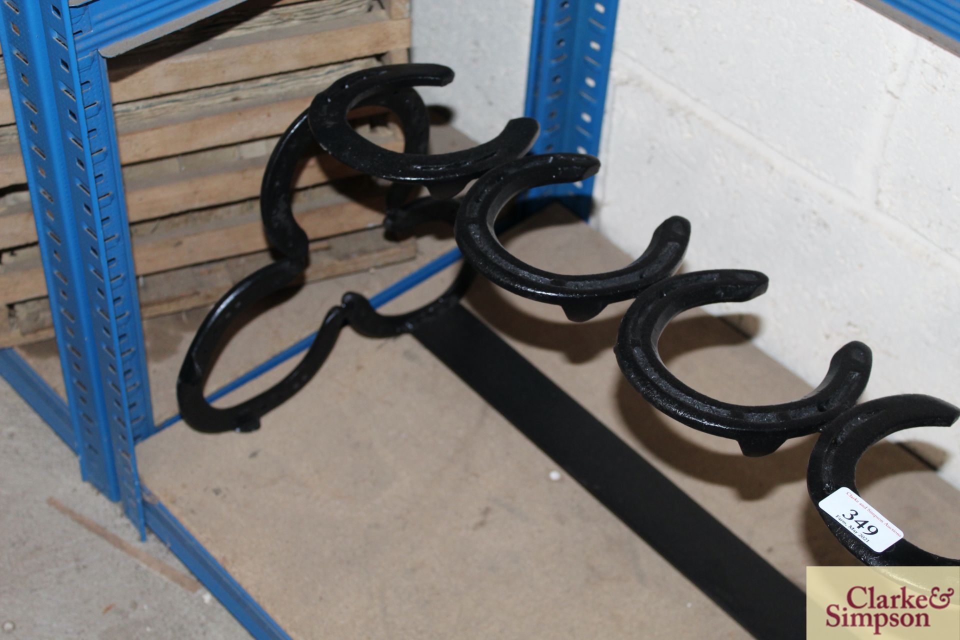 Horse shoe boot rack. - Image 2 of 3