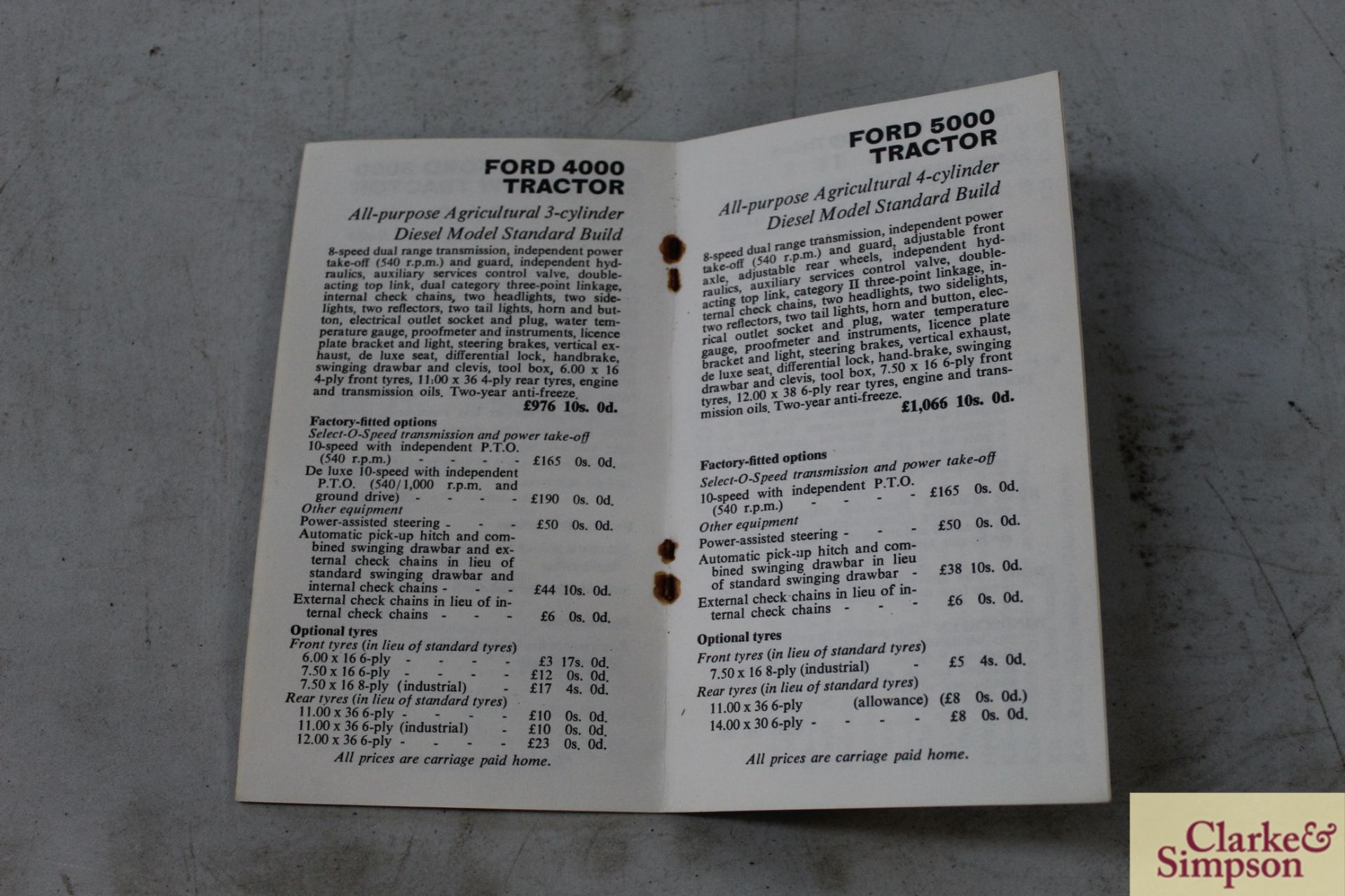 Ford Tractor Price List, 29th April 1966 and Addre - Image 10 of 12