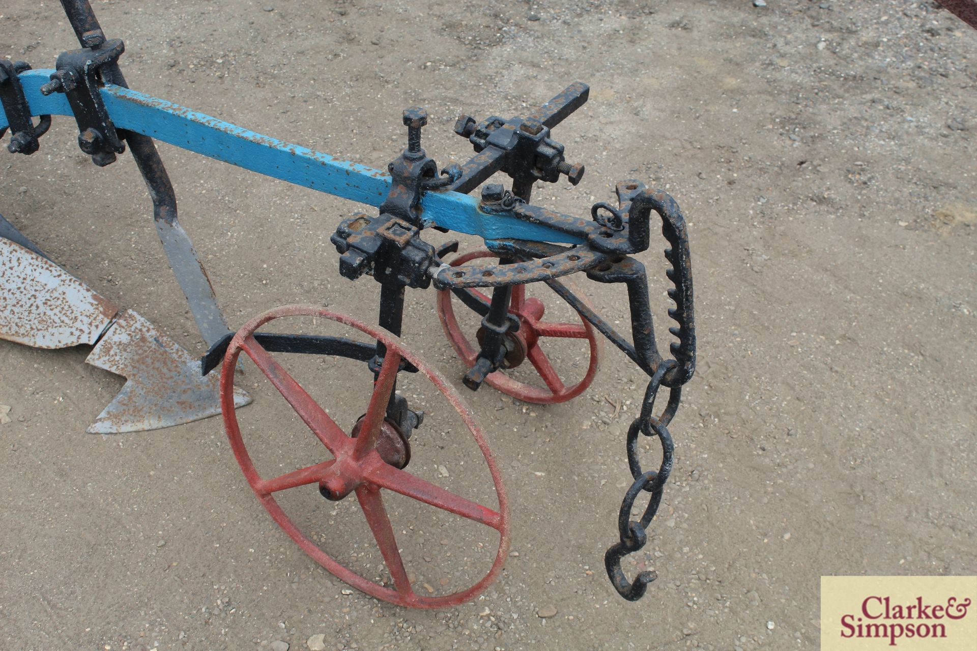 Ransomes RND single furrow horse drawn meadow plough. Complete. - Image 3 of 8