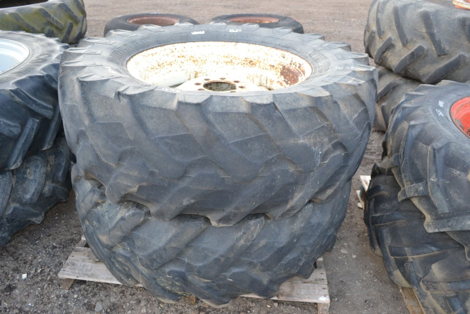 Pair of 480/70R30 wheels and tyres. *