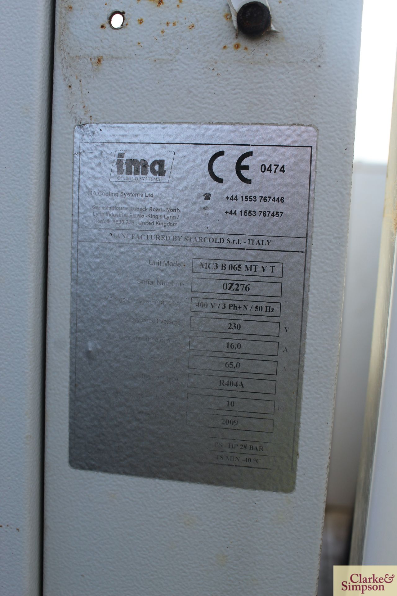 IMA Cooling Systems chiller unit for cold store. 2009. MC3BO65MTYT. * - Image 11 of 11
