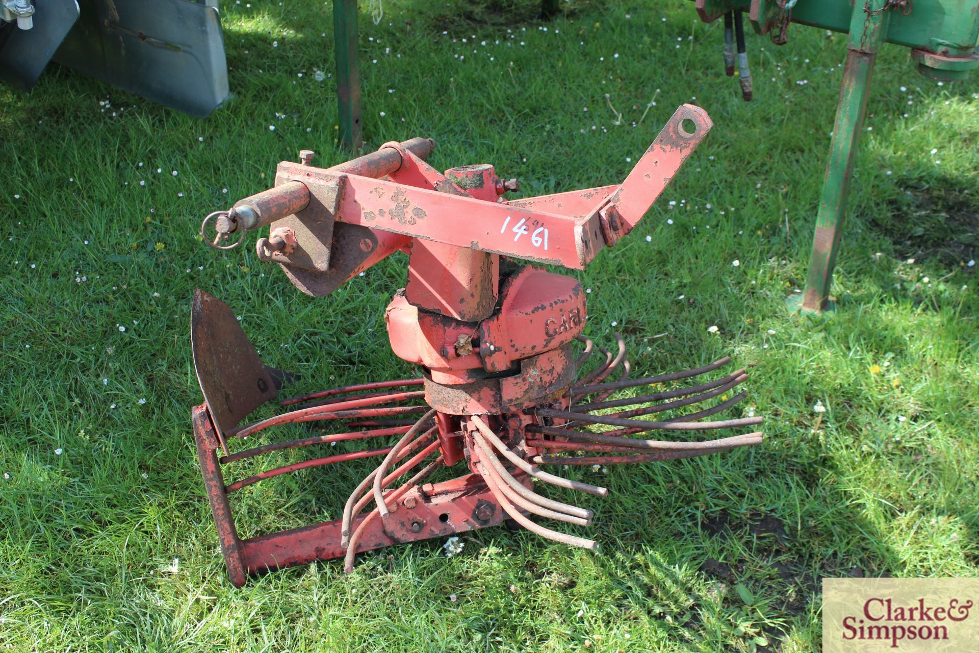 Potato lifter for compact tractor.