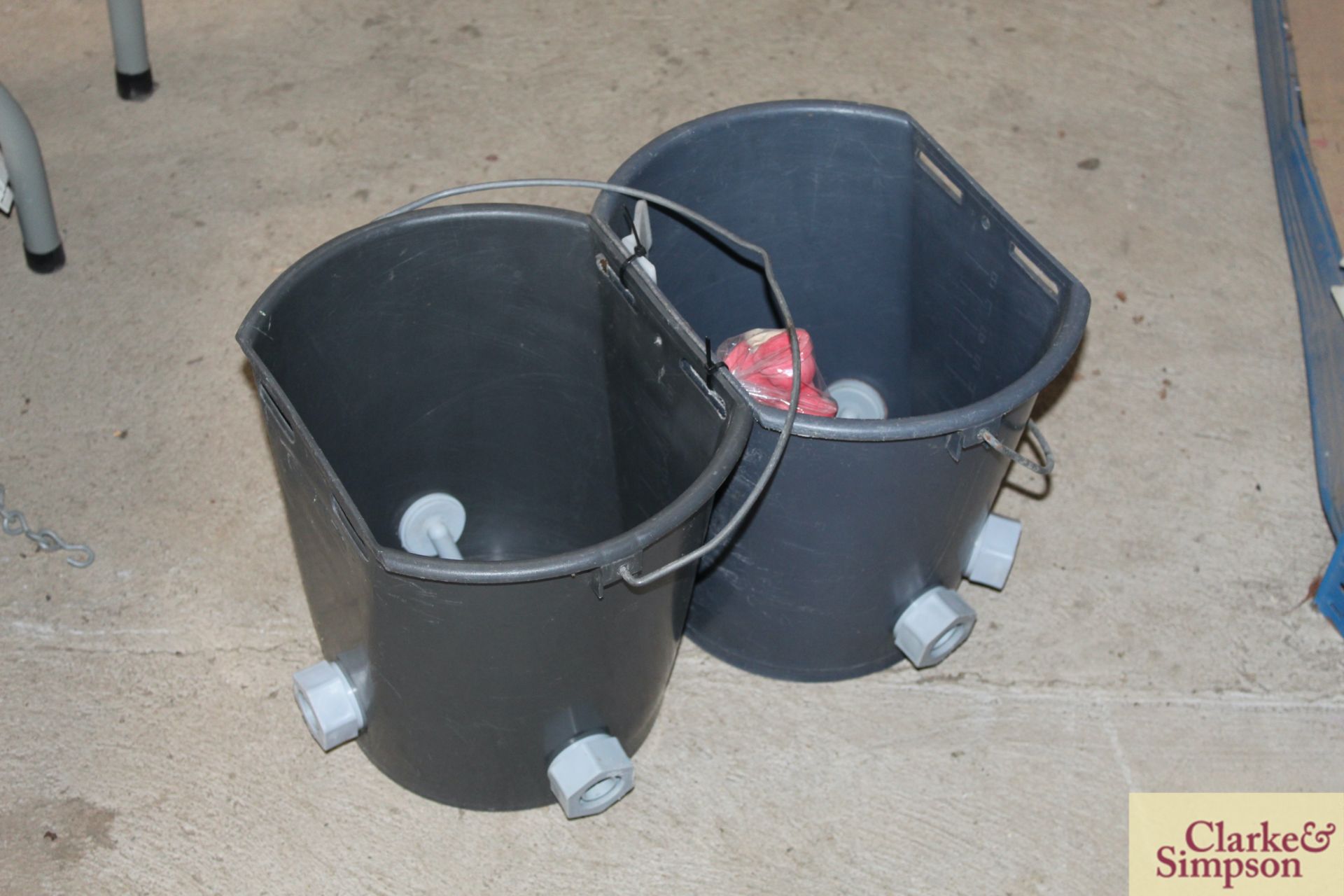 2x milk buckets. - Image 2 of 2